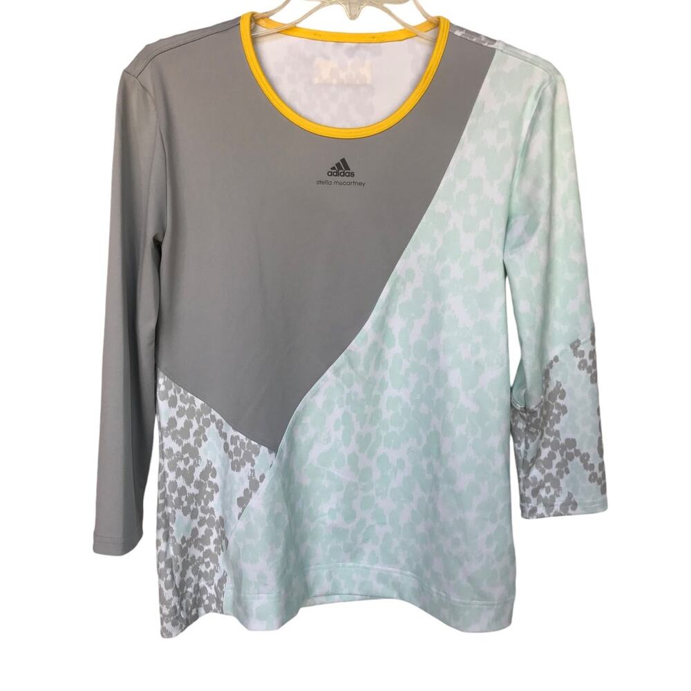 Adidas x Stella McCartney 3/4 Sleeve Athletic Shirt with Abstract Print sz M(?)
